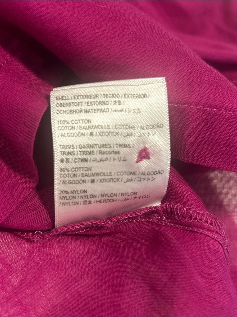FARM Rio x Anthropologie Kelsie Blouse M Magenta Lace Puff Sleeve Cotton